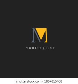 Plantilla vectorial de icono del logotipo M de la letra.