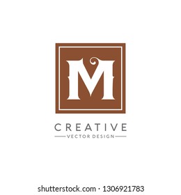 Letter M Logo. Initial Letter Design Vector Luxury Colors