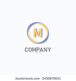 Letter M logo. Initial flat letter logo design template