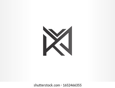 Logo de la letra M. Símbolo moderno inicial con concepto de color negro 
