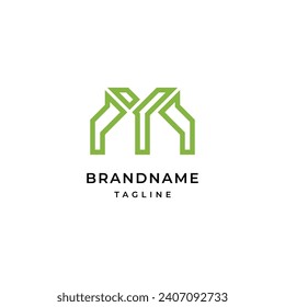 Plantilla de diseño de logotipo M de letra o M iniciales de símbolo monograma moderno