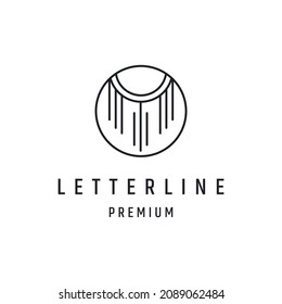 Icono de estilo lineal del logotipo M de la letra en el fondo blanco
