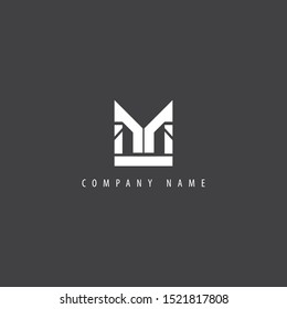 letter M logo with a luxurious and elegant shape like a strong pillar that brightly colored makes this design. unique, modern, simple.
