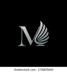 Letter M  Logo Luxury wing. Trendy Design concept  luxury wing and letter M for corporate, lawyer, notary, firm, automotive, community and more brand identity.