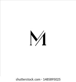 Letter M logo or MA initials two modern monogram symbol