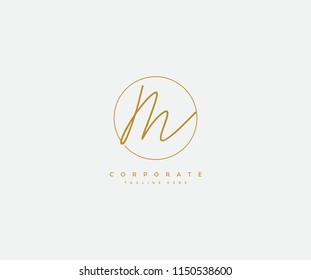 Letter M Logo Manual Elegant Minimalist Signature Logotype