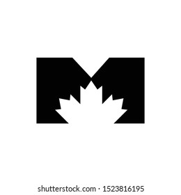 Letter M Logo. Maple Symbol. Icon Vector Illustration. Eps 10.