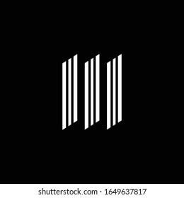 Logo de la letra M o iniciales MM dos modernos símbolos de monograma, logotipo de la tarjeta comercial en blanco y negro.