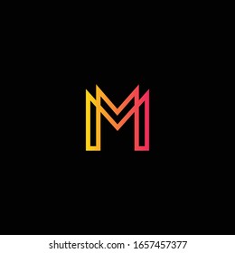 Letter M logo or MM initials two modern monogram symbol. Tamplate