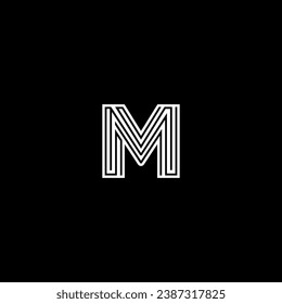 Buchstaben M Logo oder MM initialisiert zwei moderne Monogramm-Symbole, die schwarz-weiße Visitenkarten-Embleme aufzeichnen.