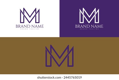 Logotipo de la letra M o símbolo del monograma de MM para los negocios y las empresas de inicio