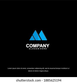 Letter M logo modern, icon flat and vector design template. The geometric letter M logo type for brand or company.