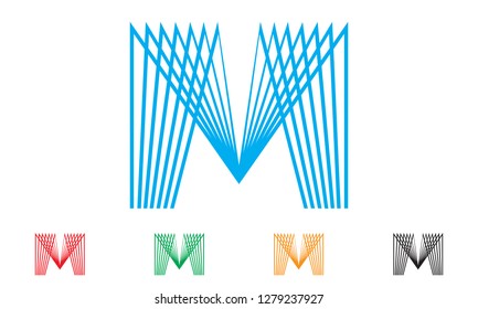 Letter M logo modern monogram symbol, Brand, icon, badge or label  shape. Creative Concept vector.