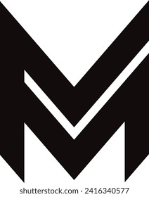 Logo de la letra M en un diseño de estilo moderno