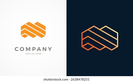 Letter M Logo, Modern Letter M with two style design and color, usable for brand and company logos, vector illustration