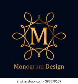 Letter M logo. Monogram Design Element. Royal logo vector template