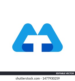 letter M logo monogram geometric initial mark