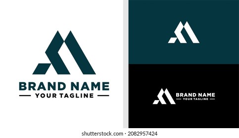 LETTER M LOGO M MONOGRAM GEOMETRIC EDITABLE