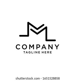 Buchstabe m Logo. Monogram Line Design.