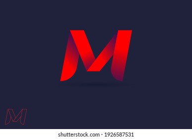 Logo de la letra M, estilo de cinta M de letra monográfica, plantilla de logotipo de diseño, ilustración vectorial