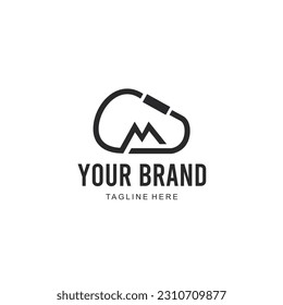 logotipo de letra M y montaña dentro de carabinero