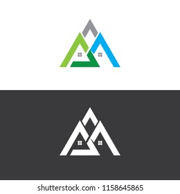 
letter M logo mountain Logo Real estate Illustration Design Template, Suitable for Creative Industries, Technology, Multimedia, Education, Shops, and related businesses.