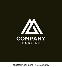the letter M logo with a mountain shape