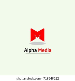 Letter M logo for multimedia business and software or website