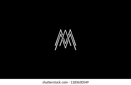 LETTER A AND M LOGO WITH NEGATIVE SPACE EFFECT FOR ILLUSTRATION OR LOGO DESIGN USE
