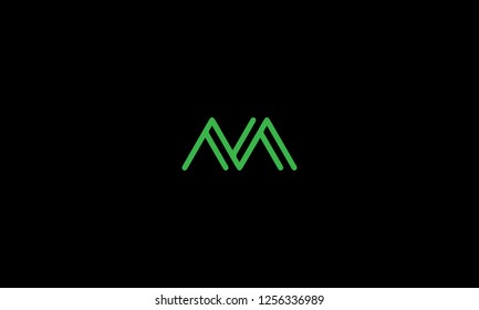 LETTER M LOGO WITH NEGATIVE SPACE EFFECT FOR LOGO DESIGN OR ILLUSTRATION USE