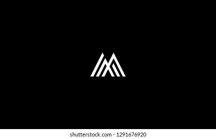 LETTER M LOGO WITH NEGATIVE SPACE EFFECT FOR LOGO DESIGN OR ILLUSTRATION USE