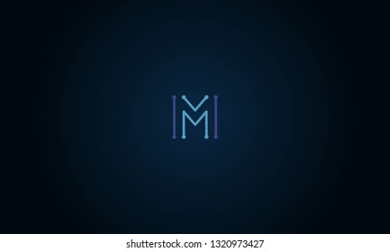 LETTER M LOGO WITH NEGATIVE SPACE EFFECT FOR LOGO DESIGN OR ILLUSTRATION USE