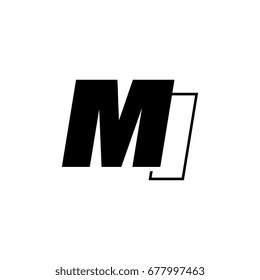 letter M and I logo overlapping black negative
