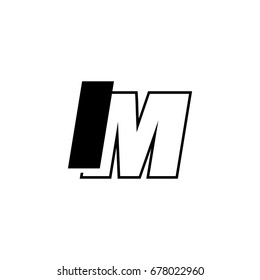 letter I and M logo overlapping black negative