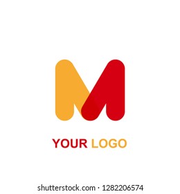 letter M logo. overlapping color template design vector