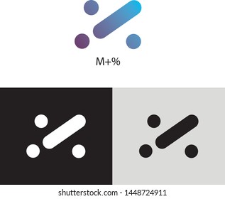 Letter M Logo. Percent Logo