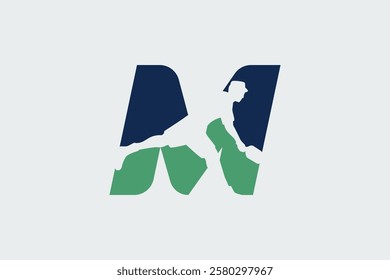 letter m logo with pickleball player silhouette. It is good for team logo, club, shirt, sticker, etc.