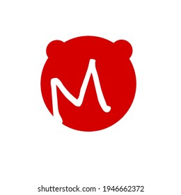 Logo de la letra M con diseño vectorial de círculo rojo bueno para el logo deportivo, diseño de camisetas, etc