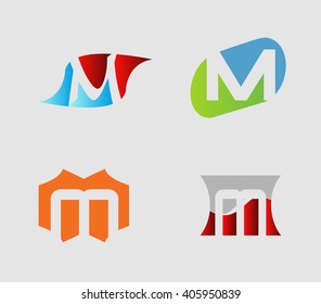 Letter M logo set
