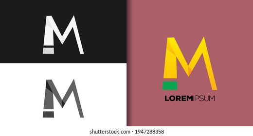 letra m conjunto de logotipo plantilla de idea vector