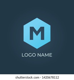 Letter "M" logo with shape. isolated vector image