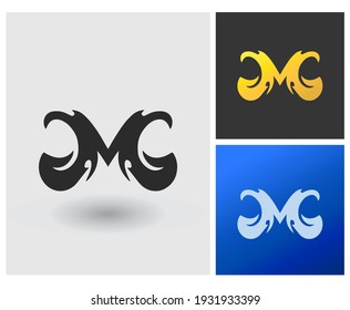 Letter M logo, simple casino, hotel, cosmetic logo design idea, tattoo initial alphabet
