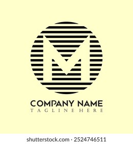 El logotipo de la letra m con un estilo simple y elegante es adecuado para su uso por varias empresas o para uso personal