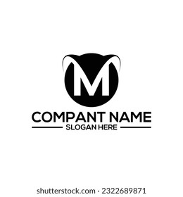 Buchstabe M Logo mit Schlangen-Design - M Symbol - Kreis-Monogramm-Vektordesign - abstraktes M-Design