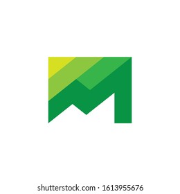 letter m logo with square element template