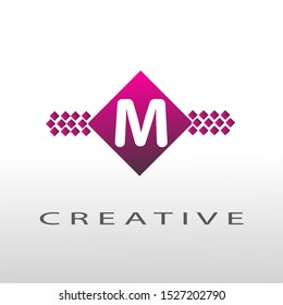 Letter M Logo With Square - Vector