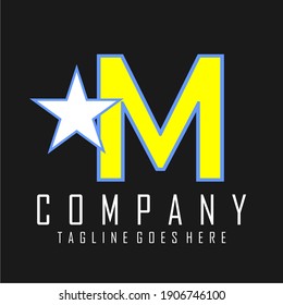 letter M logo and a star next to it