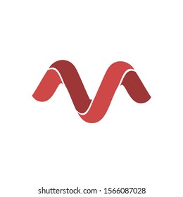 letter M logo symbol abstract. design icon color red