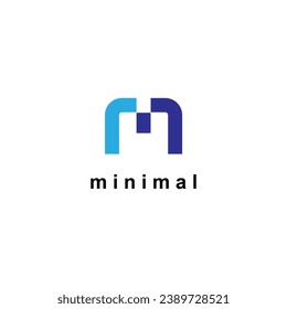 Símbolo del logotipo de la letra M para la primera