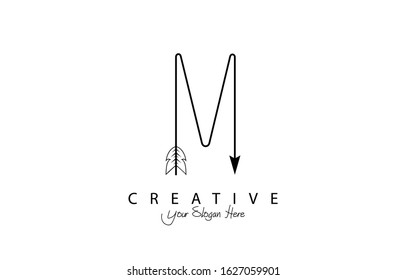 Letter M logo or symbol vector illustration